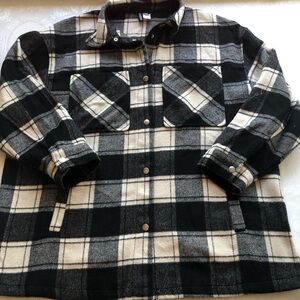Divided By H&M Black/White Plaid Warm Winter Fleece Jacket Sweater Men’s Size L
